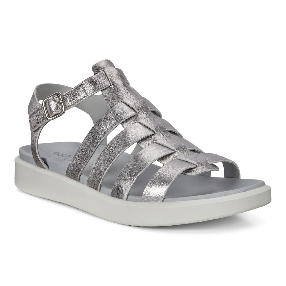 ECCO Womens Sandals Silver - Flowt Lx Flat - TLK-425713